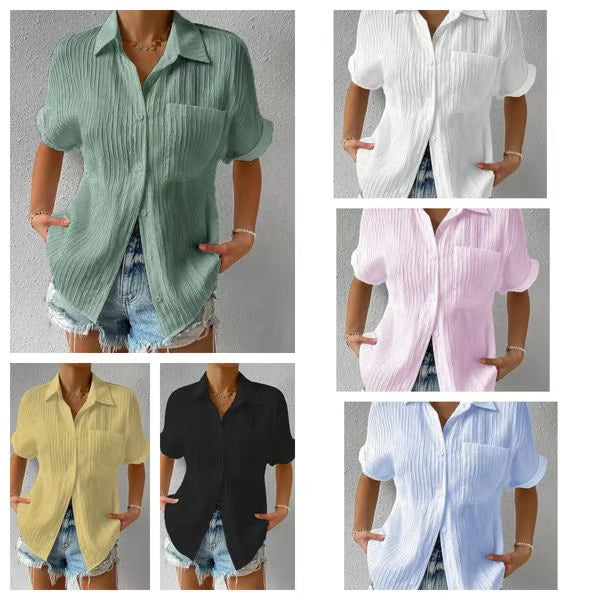 Céline — Shirt-Collar Buttoned Loose-Fit Blouse