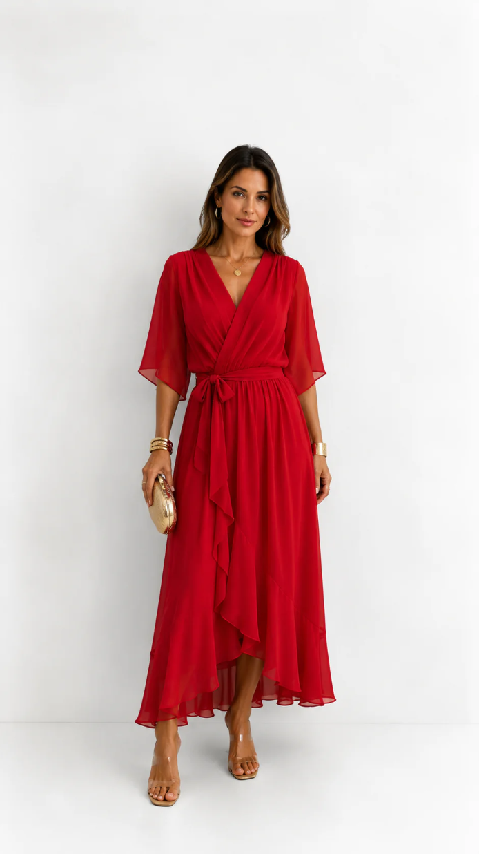 Léa — Floral Chiffon Maxi Dress