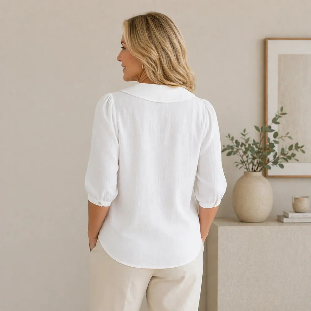 Celestine — Collared Button Blouse