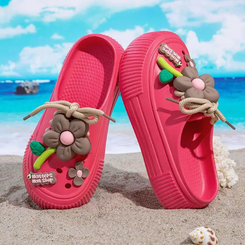 Fève — Women's Arch-Support Floral Slides
