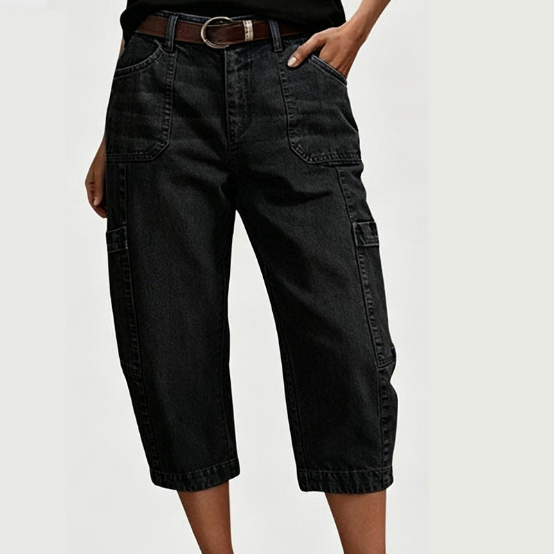 Isadella — Casual Stretchy Cropped Denim Pants