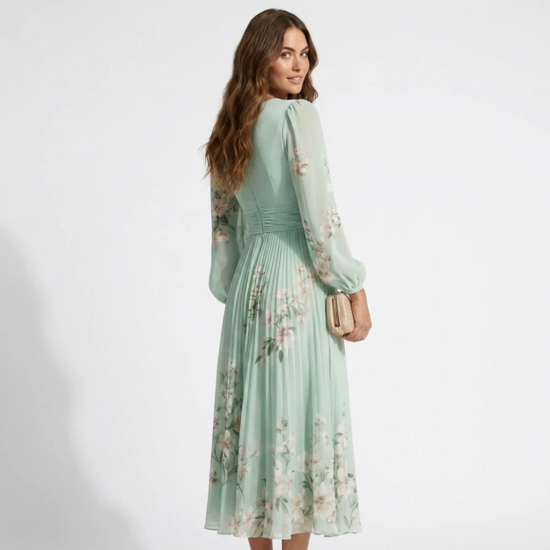 Florenne — Women's Pleated Long Sleeve Dress