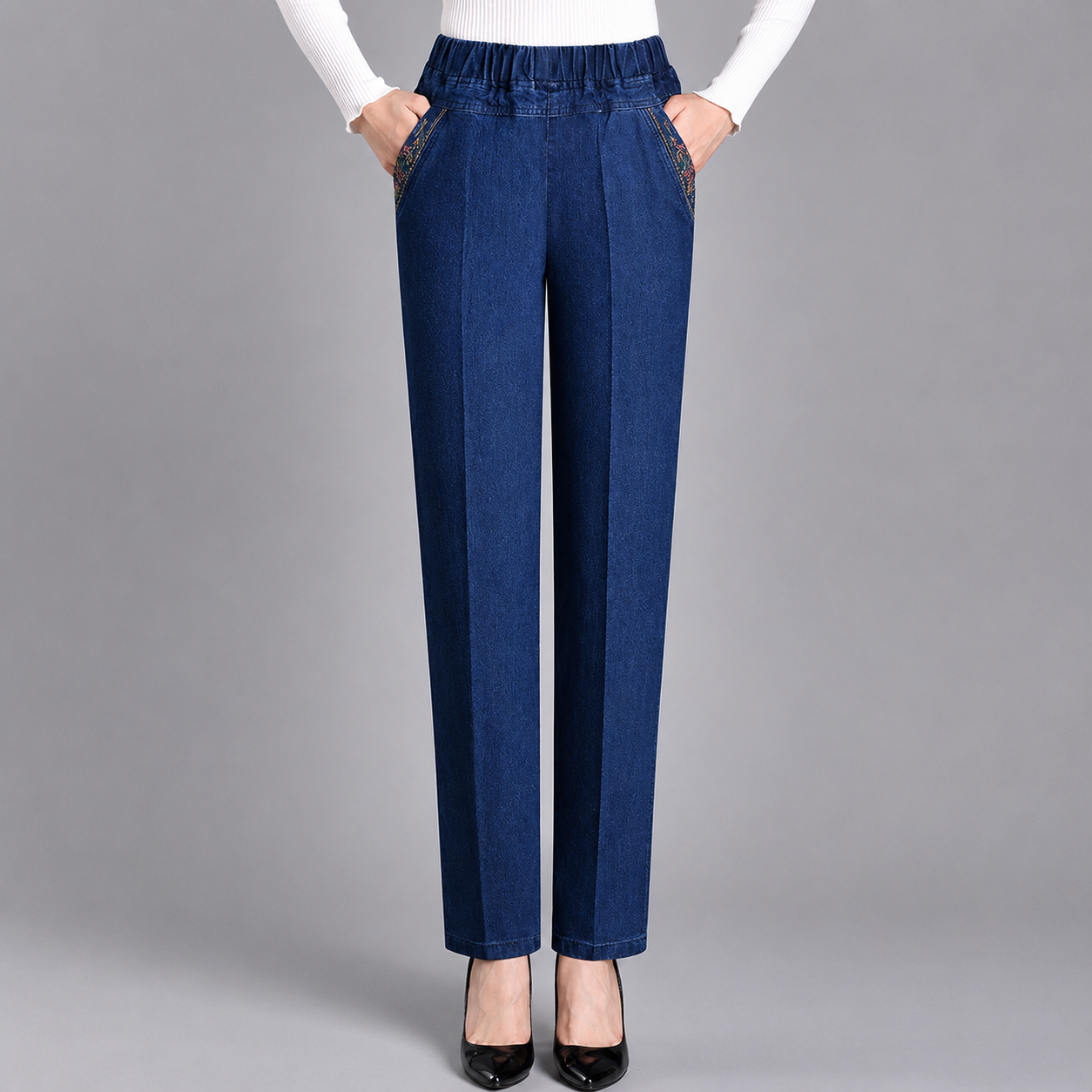 Dena — Women's Wide-Leg Elastic Waist Jeans