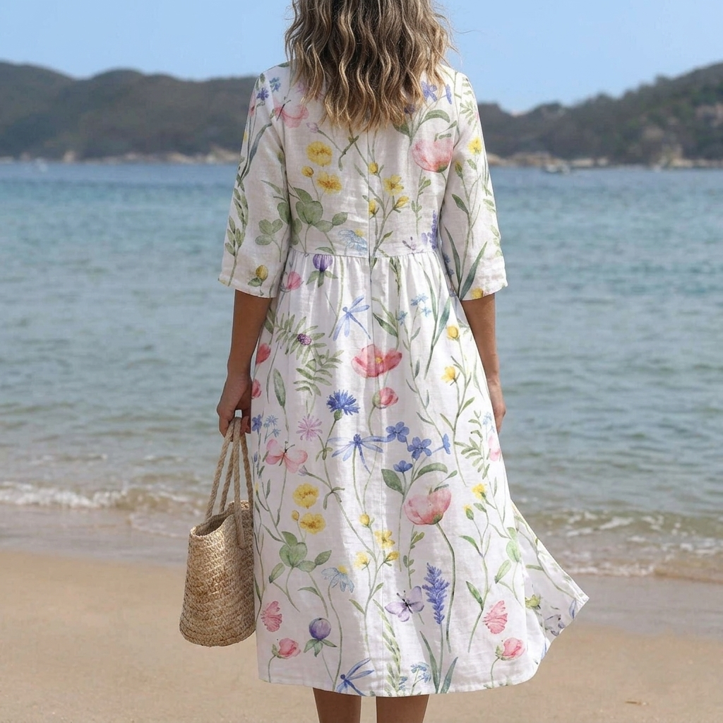Iselle — Floral Print Midi Dress