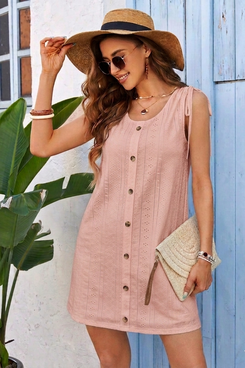 Nuvelle — Knit Sleeveless U-Neck Dress
