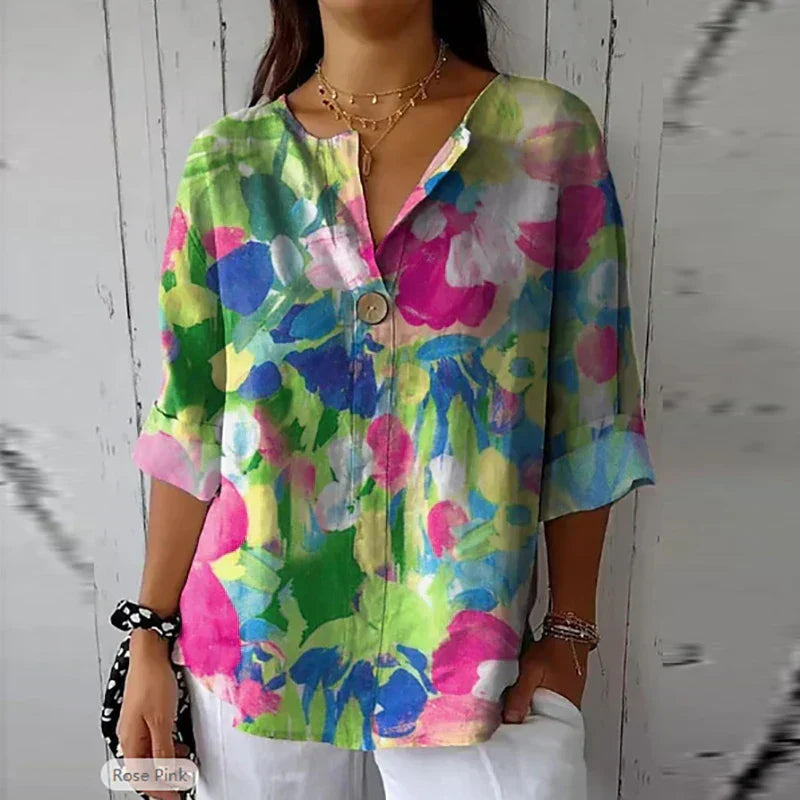 Floral Blouse in Lightweight Fabric