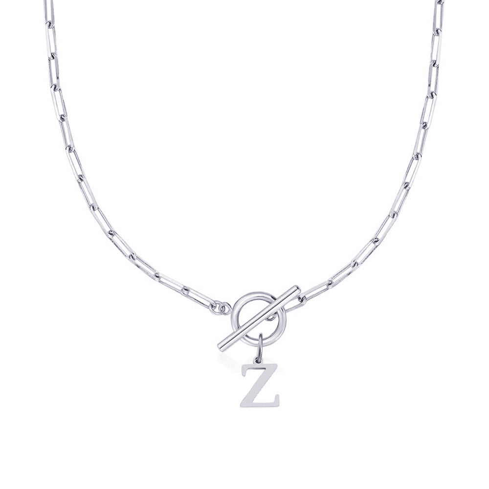 Initial Necklace — Paperclip Chain