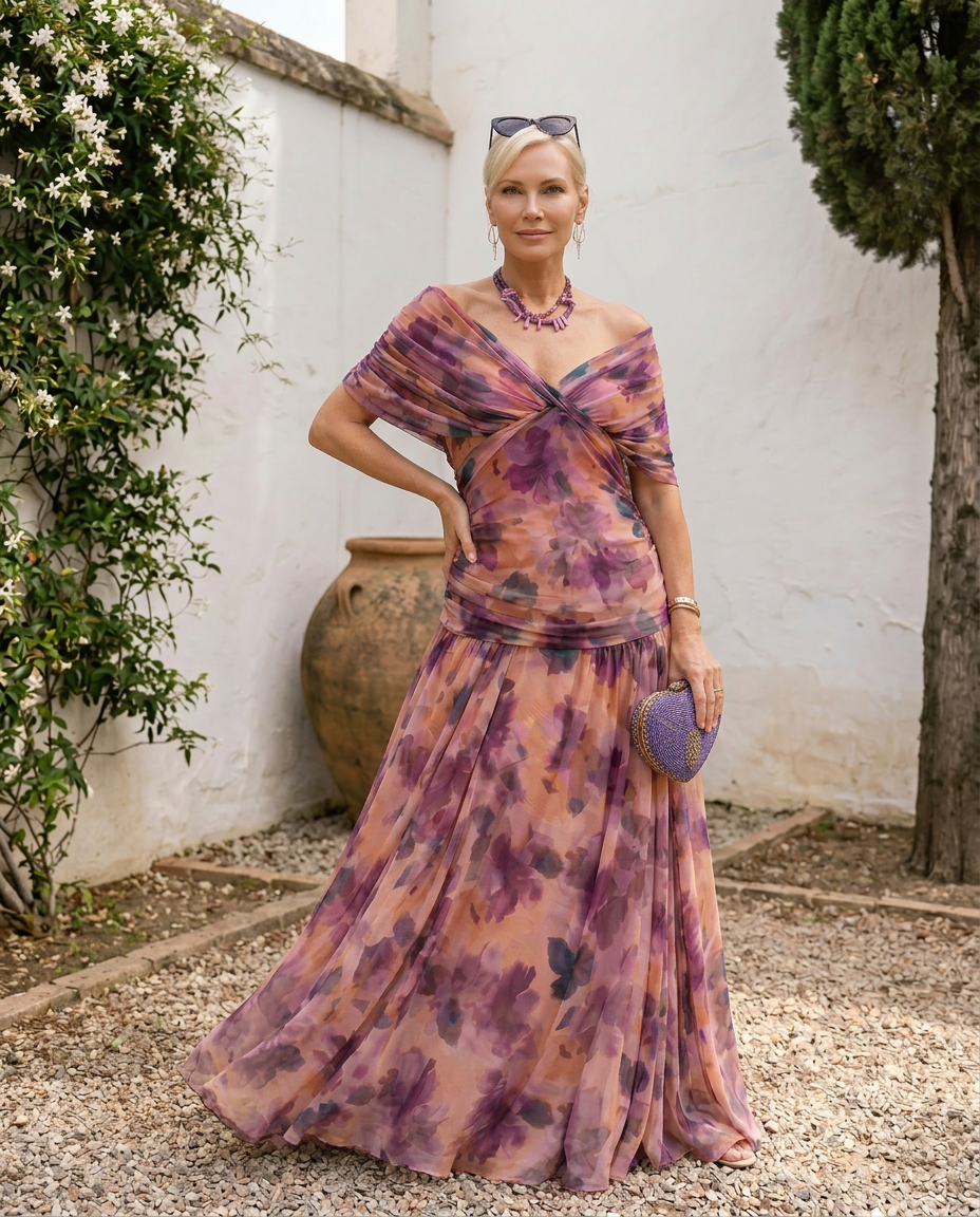 Josephine — Sweetheart Neckline Maxi Dress
