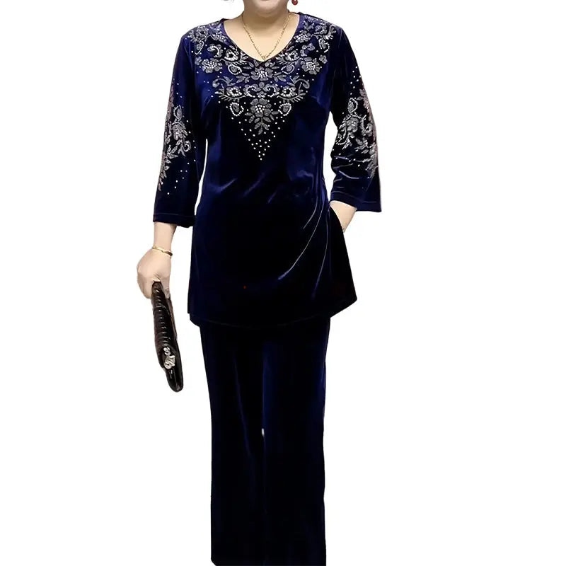 Serenna — Velvet Rhinestone Two-Piece Set