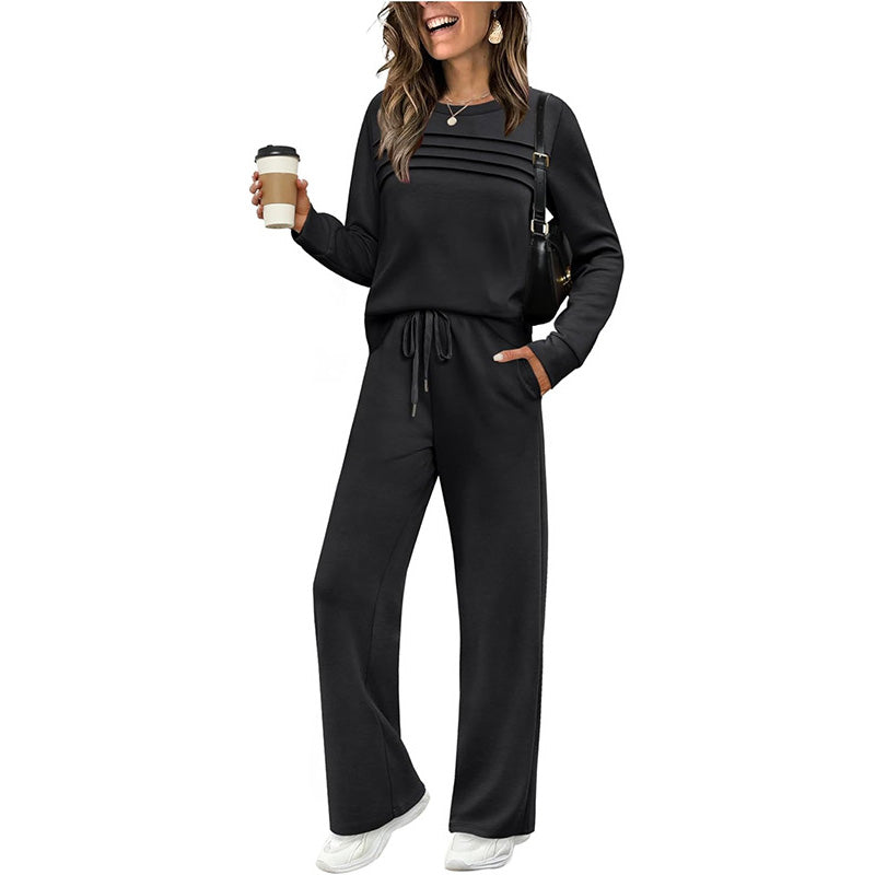 Softené — Crew-Neck Top & Drawstring Trouser