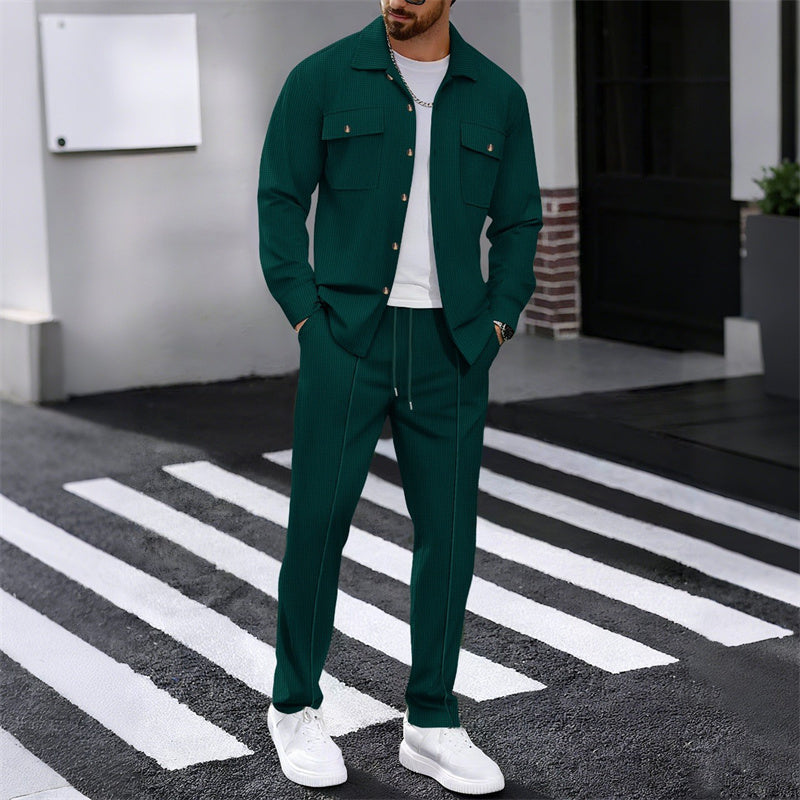 Maison — Waffle-Knit Workwear Jacket & Pants Set