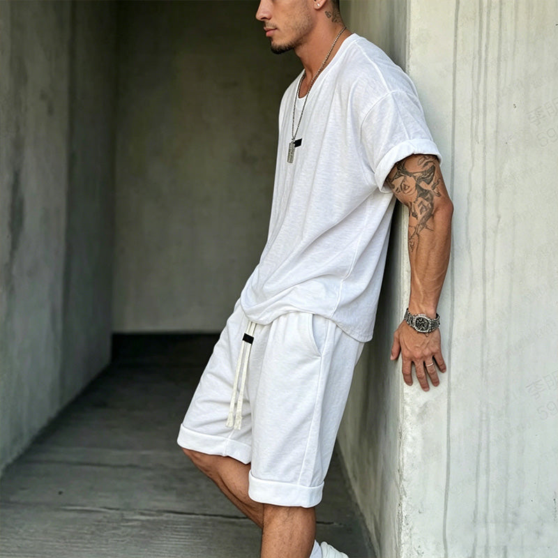 Callenford — Cotton Blend Leisure Set – T-Shirt & Shorts