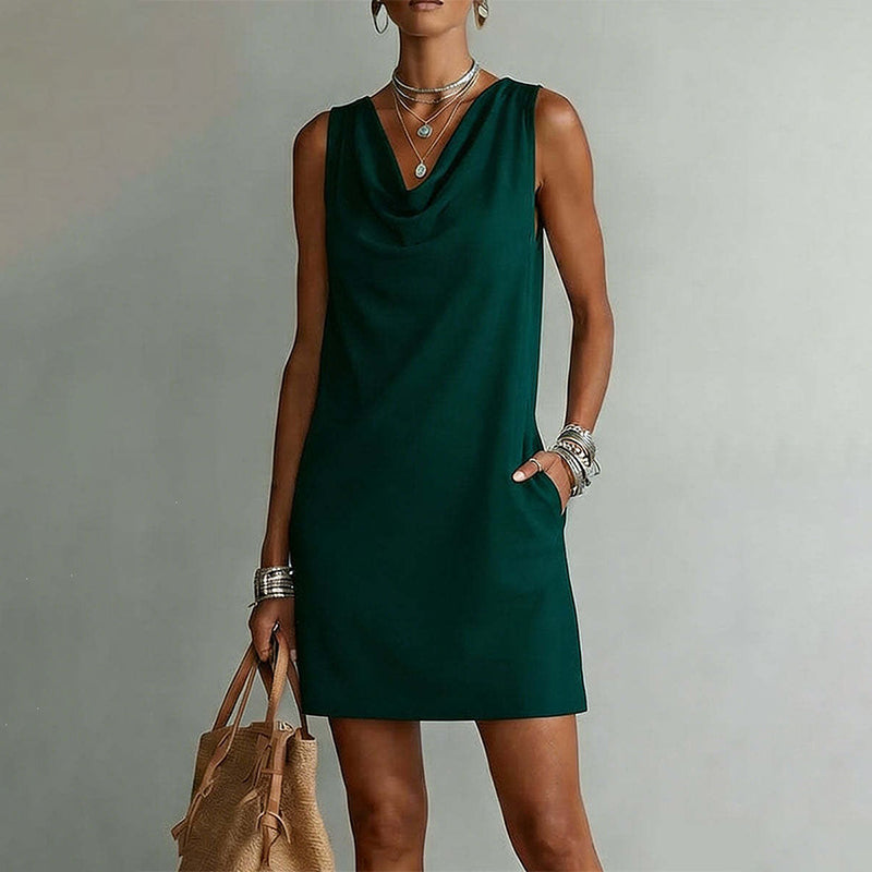 Solenari — Slim-Fit Cowl-Neck Dress