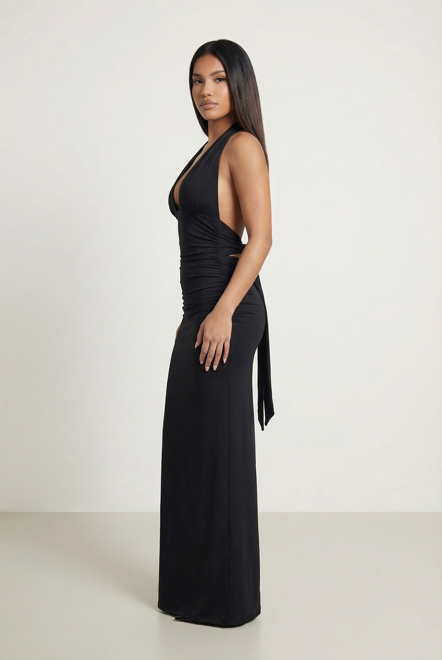 Elenya — Backless Maxi Dress in Black