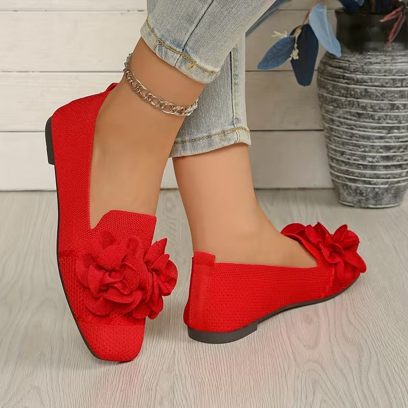 Women's Floral Mary Jane Shoes with Flat Heel