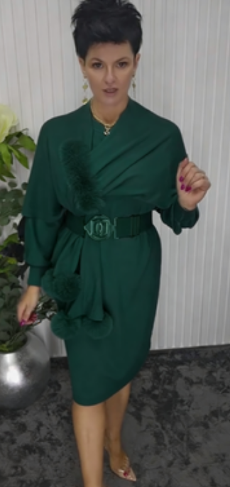 Noréa Plush Accent Long Sleeve Dress