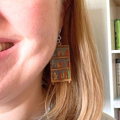 Retro Book Design — Expressive Reader Drop Earrings