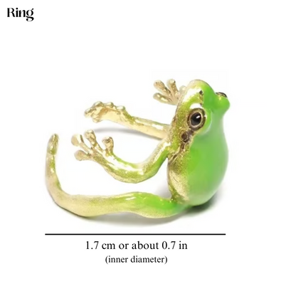 Frog Jewelry Set — Nature-Motif Ring & Earring
