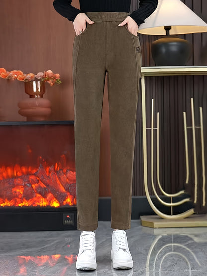 Vourne — Fleece-Lined High-Waist Winter Trouser