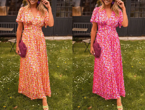Florèn  —  Vintage Floral A-Line Midi Dress