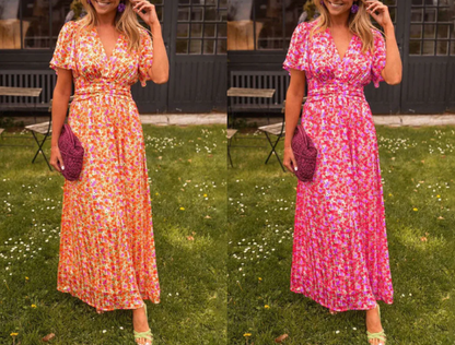 Florèn  —  Vintage Floral A-Line Midi Dress