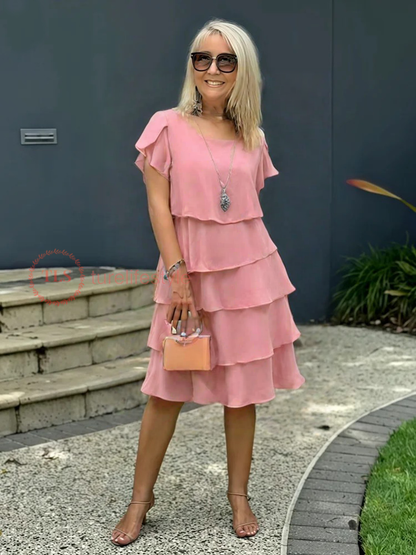 Loose Layer - Elegant Chiffon Dress