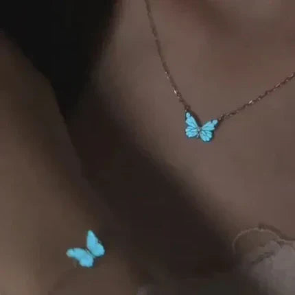 Papillon — Blue Butterfly Necklace with Delicate Charm