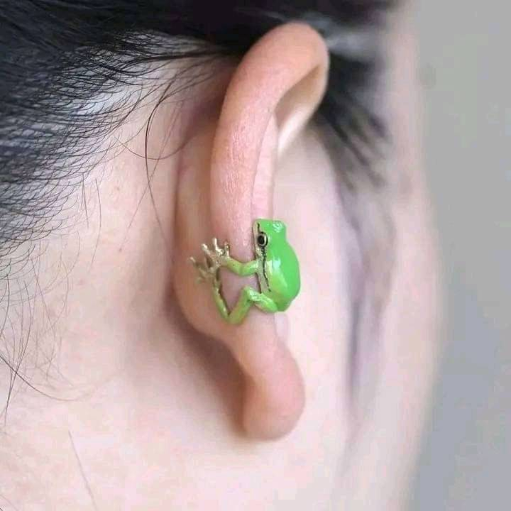Frog Jewelry Set — Nature-Motif Ring & Earring