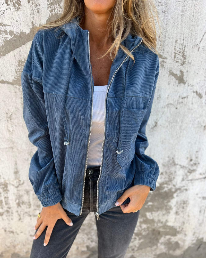 Ella - Effortless Warmth Corduroy Hooded Jacket