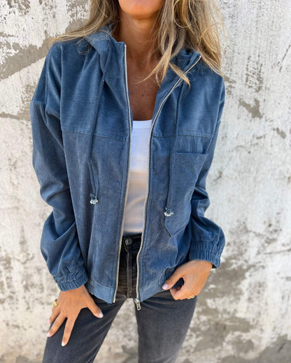 Ella - Effortless Warmth Corduroy Hooded Jacket