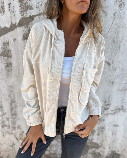 Ella - Effortless Warmth Corduroy Hooded Jacket