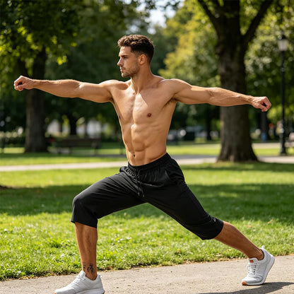 Kastoria — Quick-Dry Athletic Capri Pants with Zip Pockets