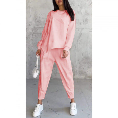 Noemi  —  Asymmetric Hem Sweatshirt & Trouser Lounge Set