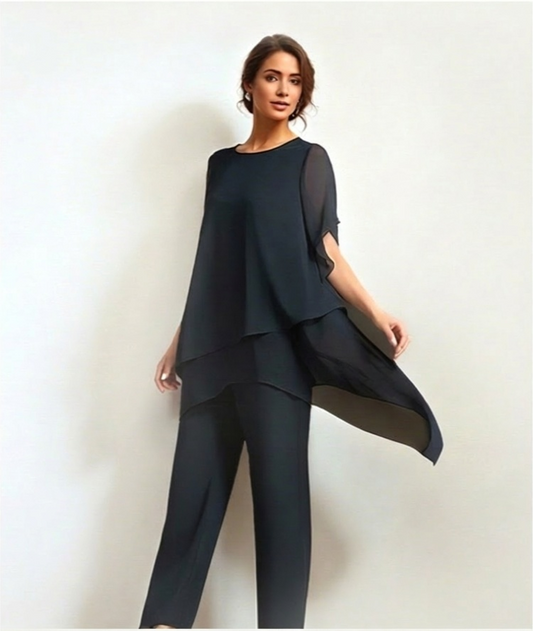 Marlowe — Asymmetric Top & Wide-Leg Trouser Set