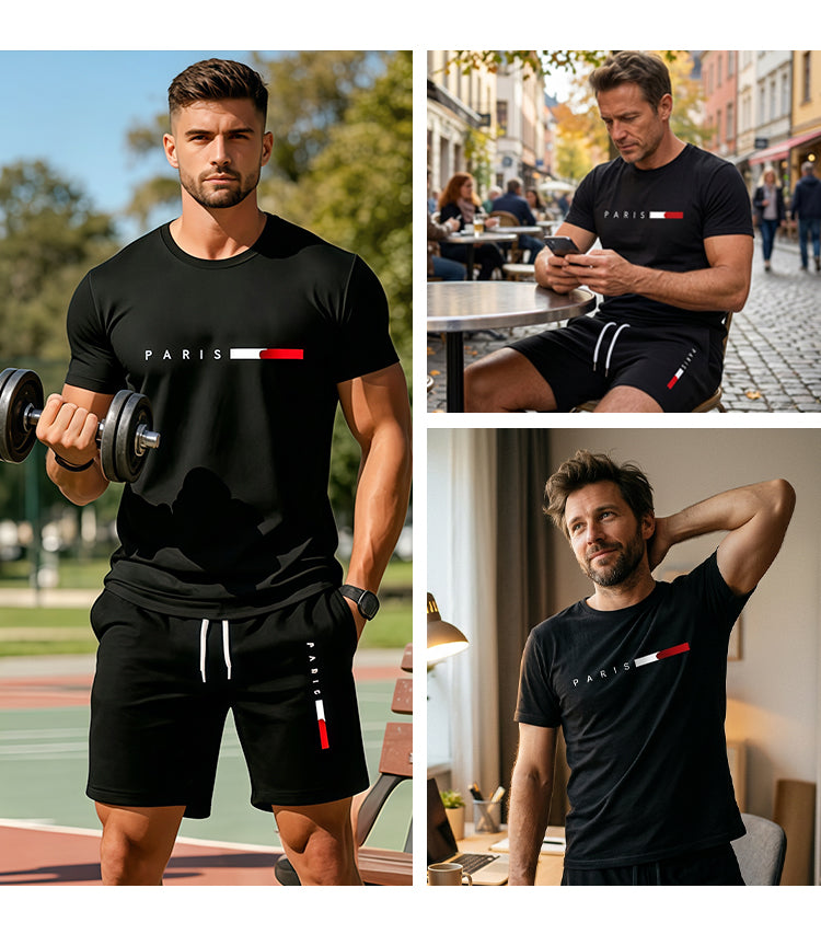 Luxven — Print Tee & Shorts Matching Two-Piece Set