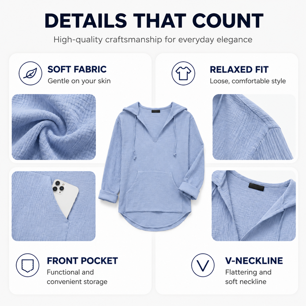 Solveig — Oversized Hooded Beach  Dress