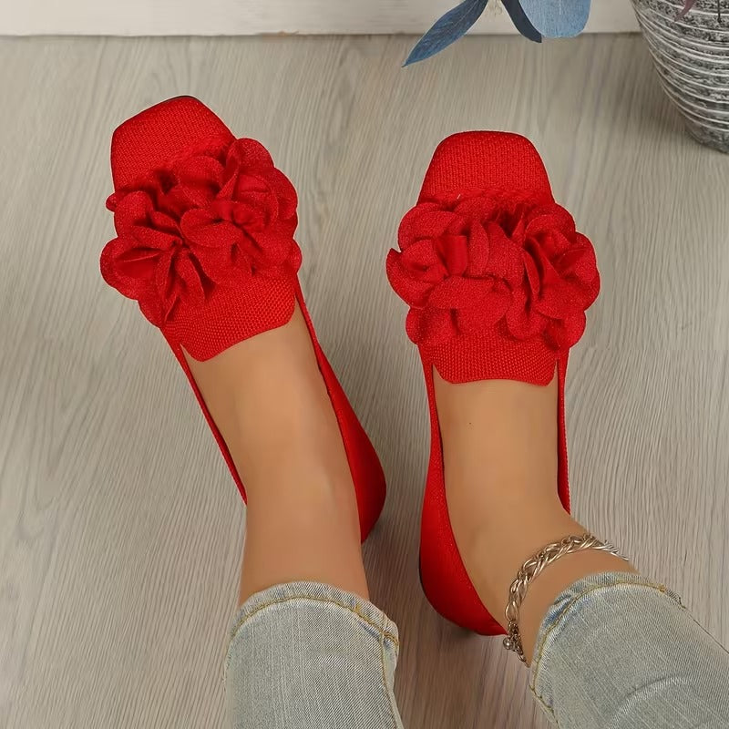 Women's Floral Mary Jane Shoes with Flat Heel