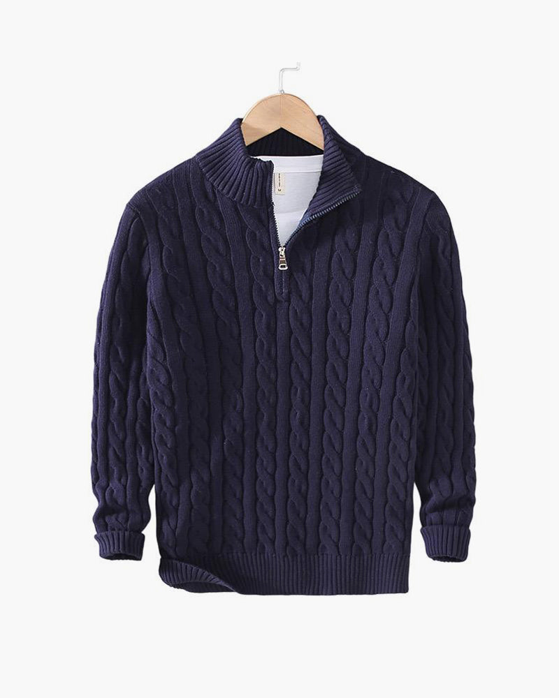 Cable Knit Half-Zip Sweater