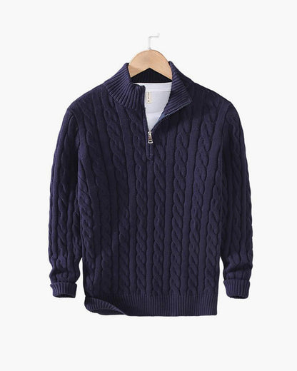 Cable Knit Half-Zip Sweater