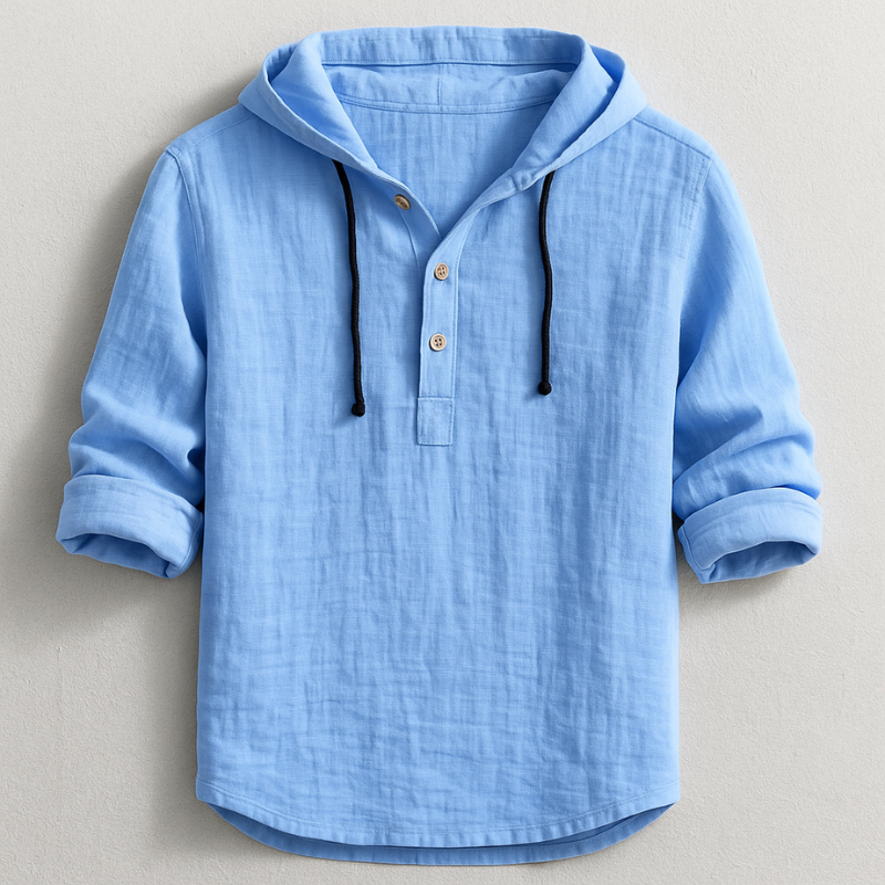 Lorenzo | Refined Linen Hoodie Shirt