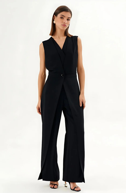 Noirève — Sleeveless V-Neck Jumpsuit