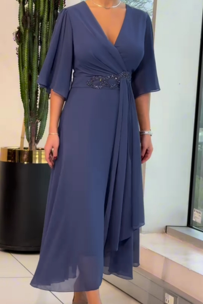 Flowing Midi Dress - Effortless Elegant Grace