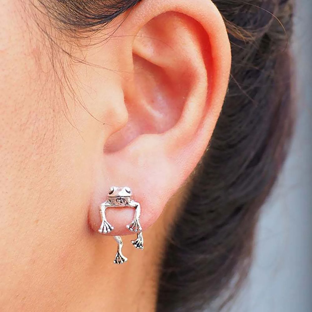 Frog Earrings — Nature-Inspired Silver