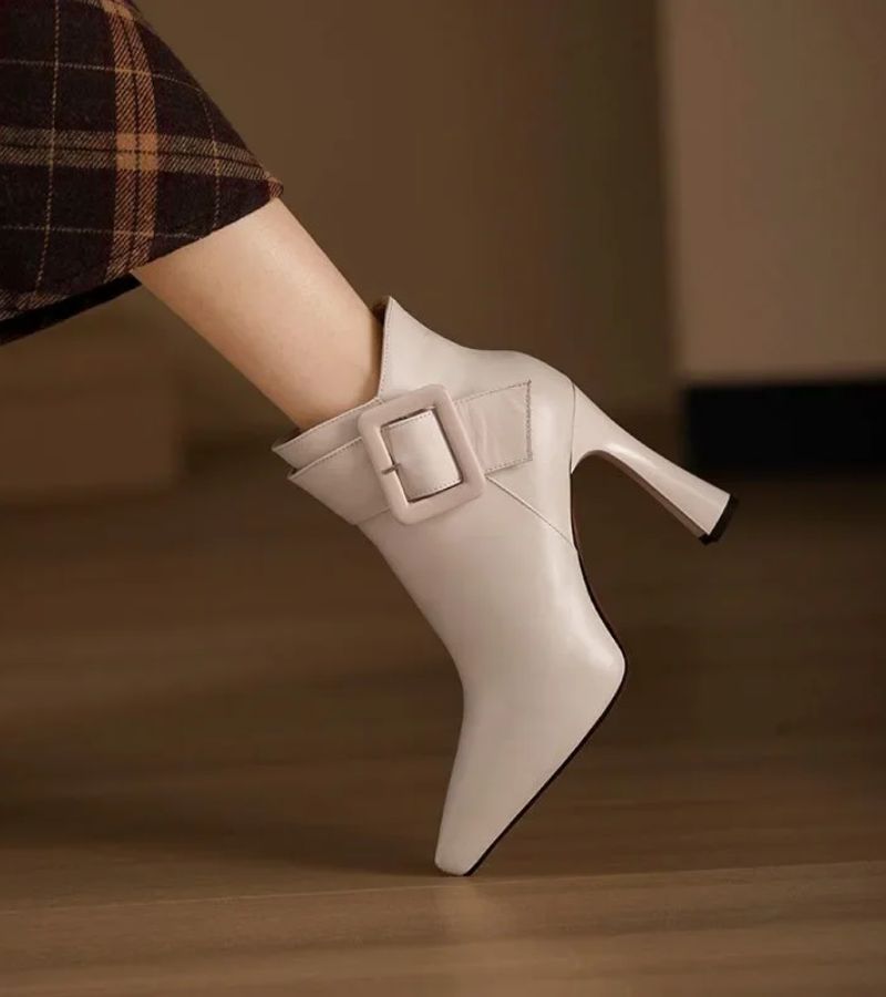 Signature Heeled Ankle Boots with Oversized Buckle