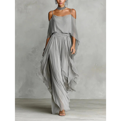 Isabela —  Chiffon Cami & Wide-Leg Trouser Set