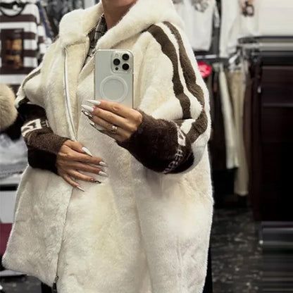 Women's Casual Coat - Ultra-Soft Fleece with Hood and Zipper