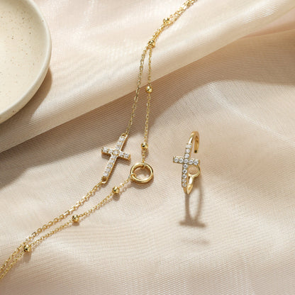 The Circle Cross — Gold Layered Faith Necklace