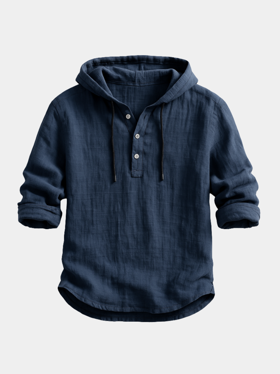 Lorenzo | Refined Linen Hoodie Shirt