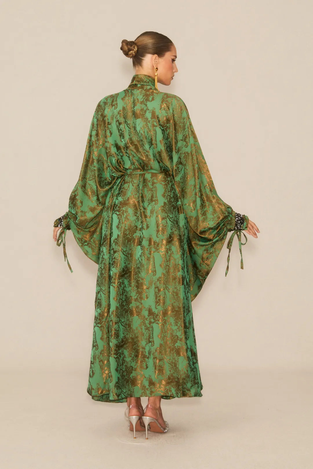 Veldra - Forest Green Floral Maxi Dress