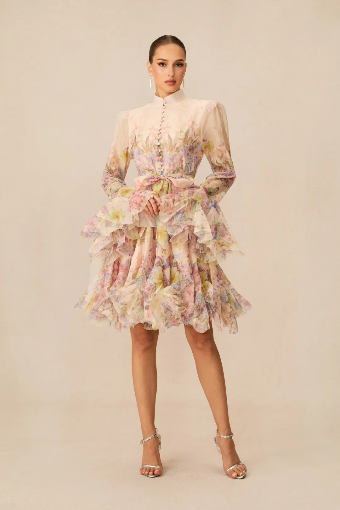 Lana  —  Floral Print Flared Mini Dress